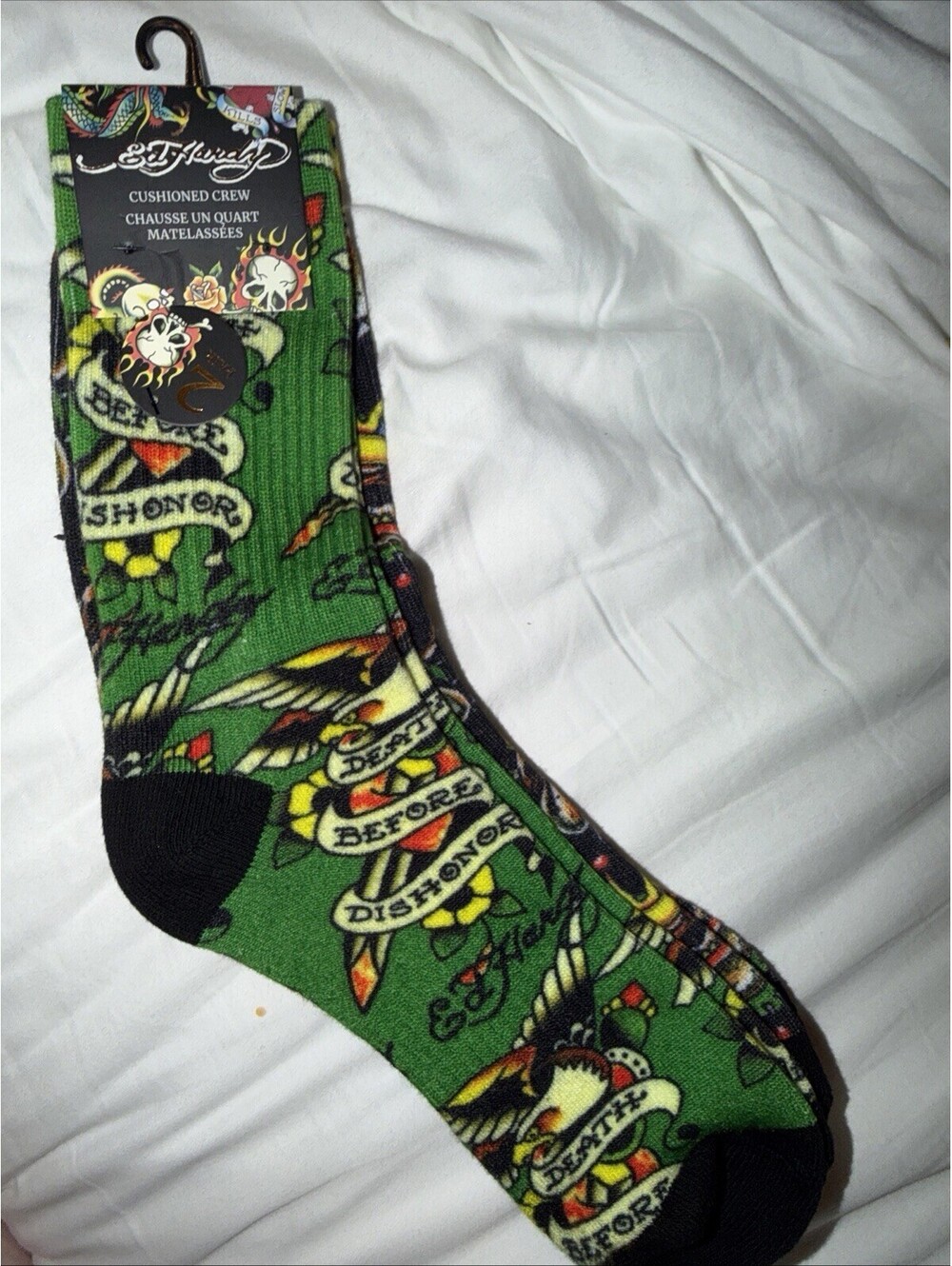 Ed Hardy Cushioned Crew Socks 2 Pair